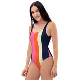 Women's Multi-Color Striped One-Piece Swimsuit