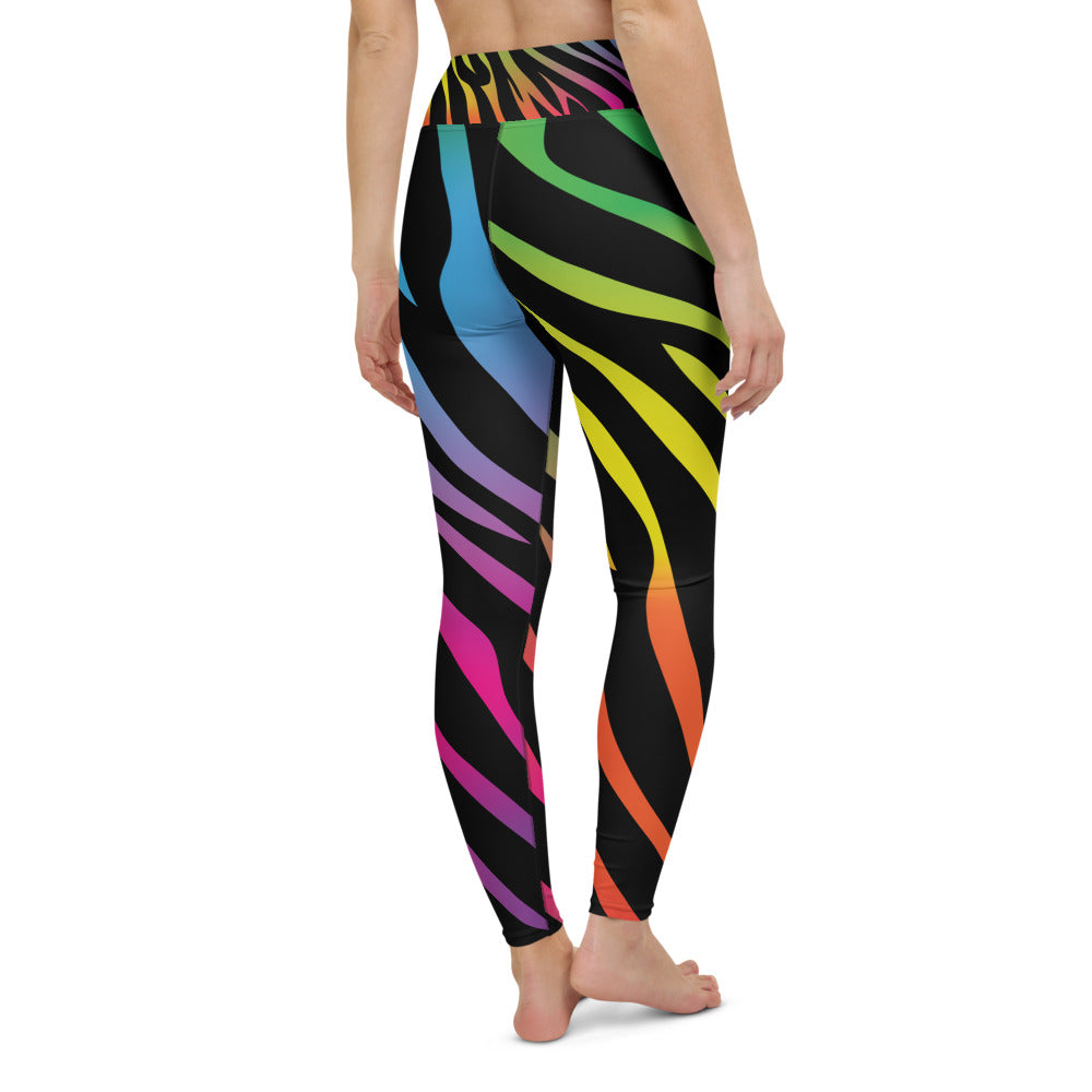 Women's Rainbow Zebra Yoga Leggings – The Runway Boyz Apparel