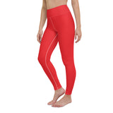 Women's Runway Girlz Yoga Leggings (Red/White)
