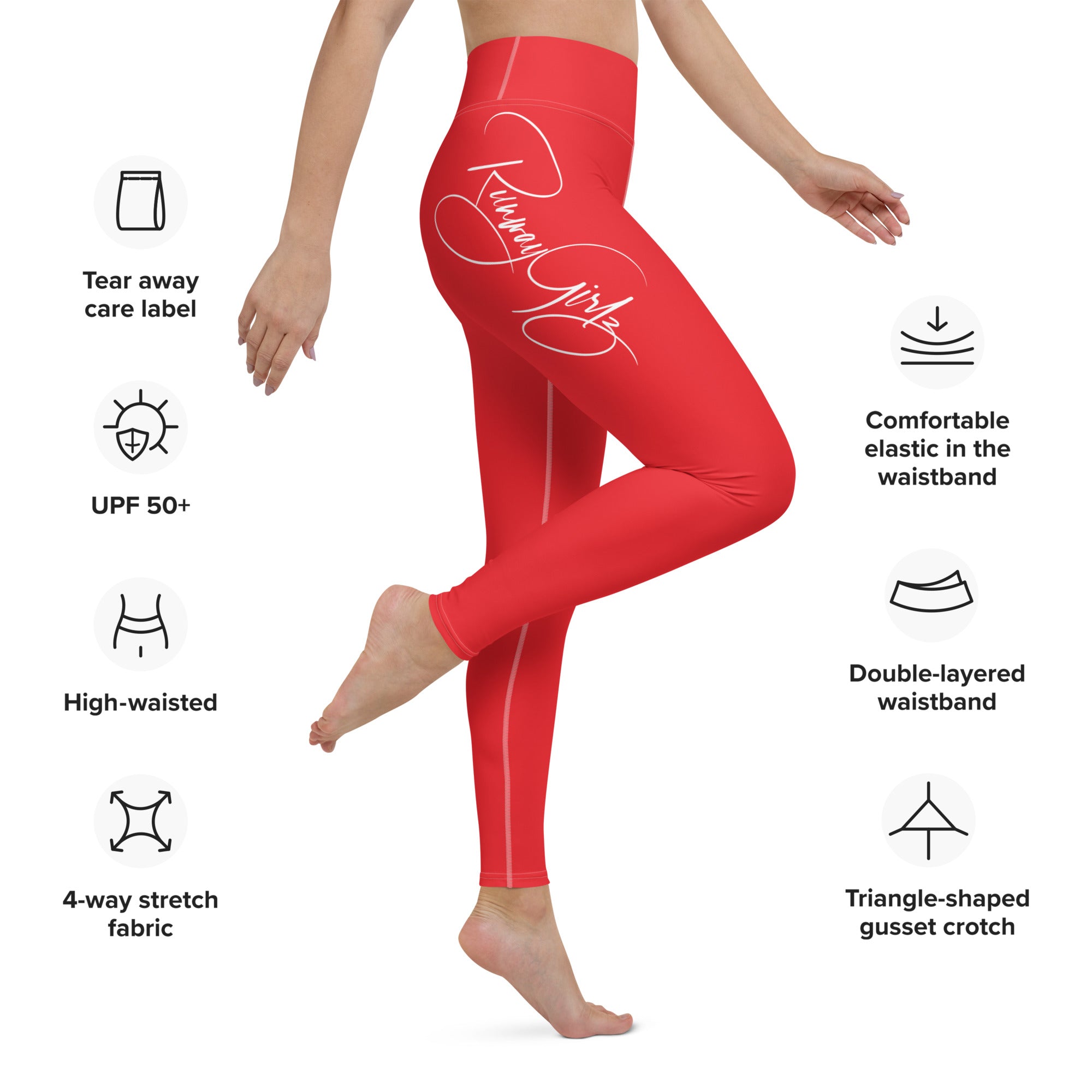 Women's Runway Girlz Yoga Leggings (Red/White) – The Runway Boyz Apparel