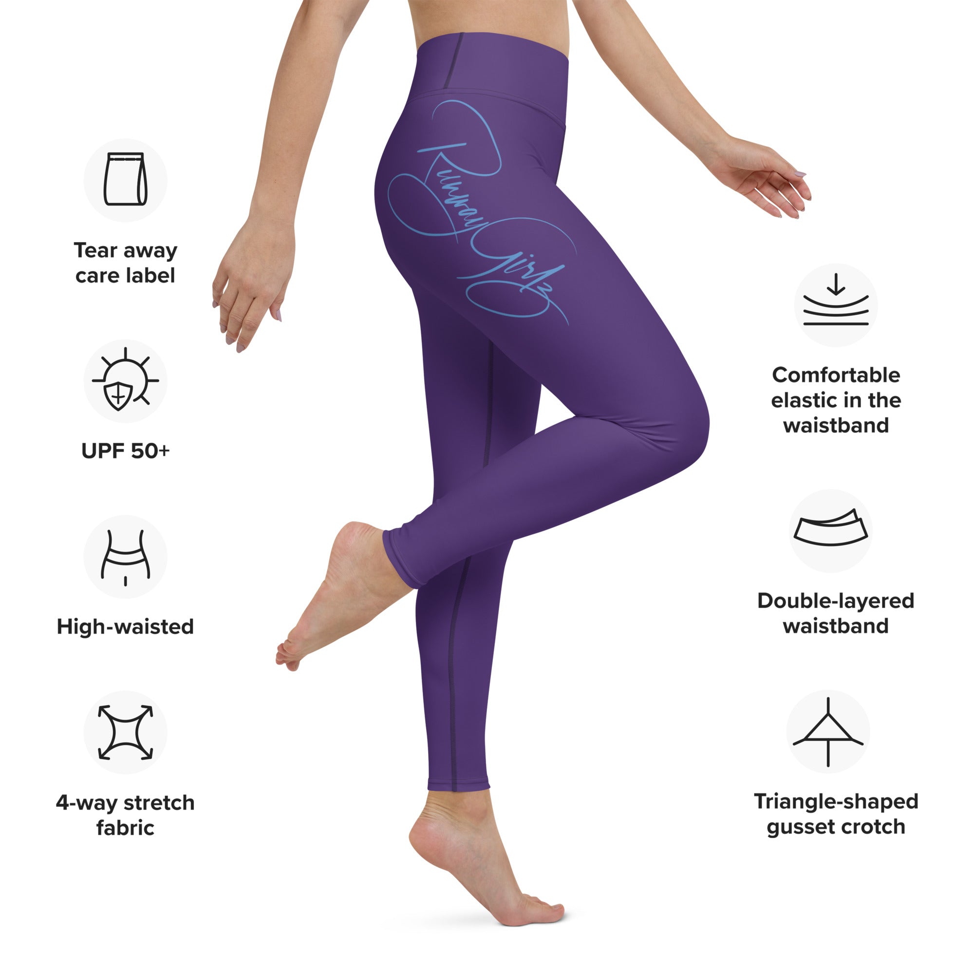 Women's Runway Girlz Yoga Leggings (Purple/Aqua) – The Runway Boyz Apparel