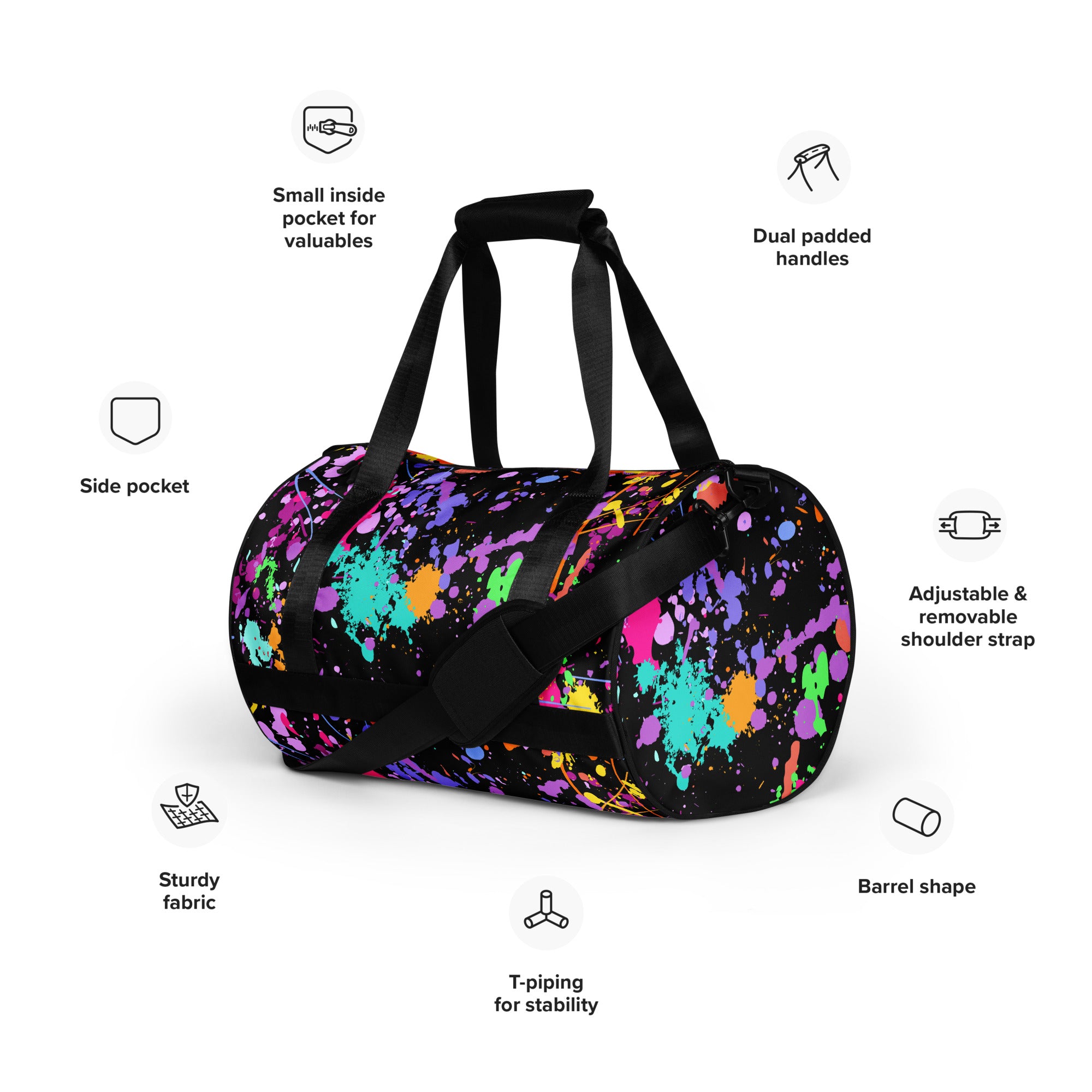 Splatter Paint Gym Bag The Runway Boyz Apparel