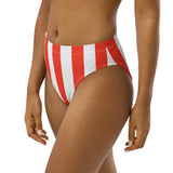 Women's Red Striped Bikini Bottom