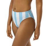 Women's Aqua Striped Bikini Bottom