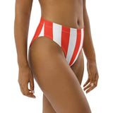 Women's Red Striped Bikini Bottom