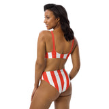 Women's Red Striped Bikini