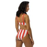 Women's Red Striped Bikini