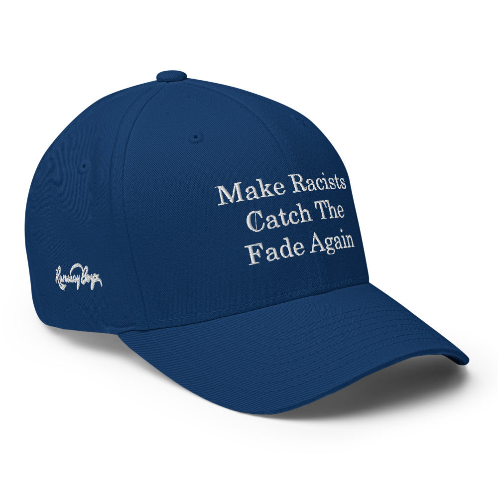 Casquette Baseball Brodée « Make Racists Catch The Fade Again » – Réglable Et Rouge Vif