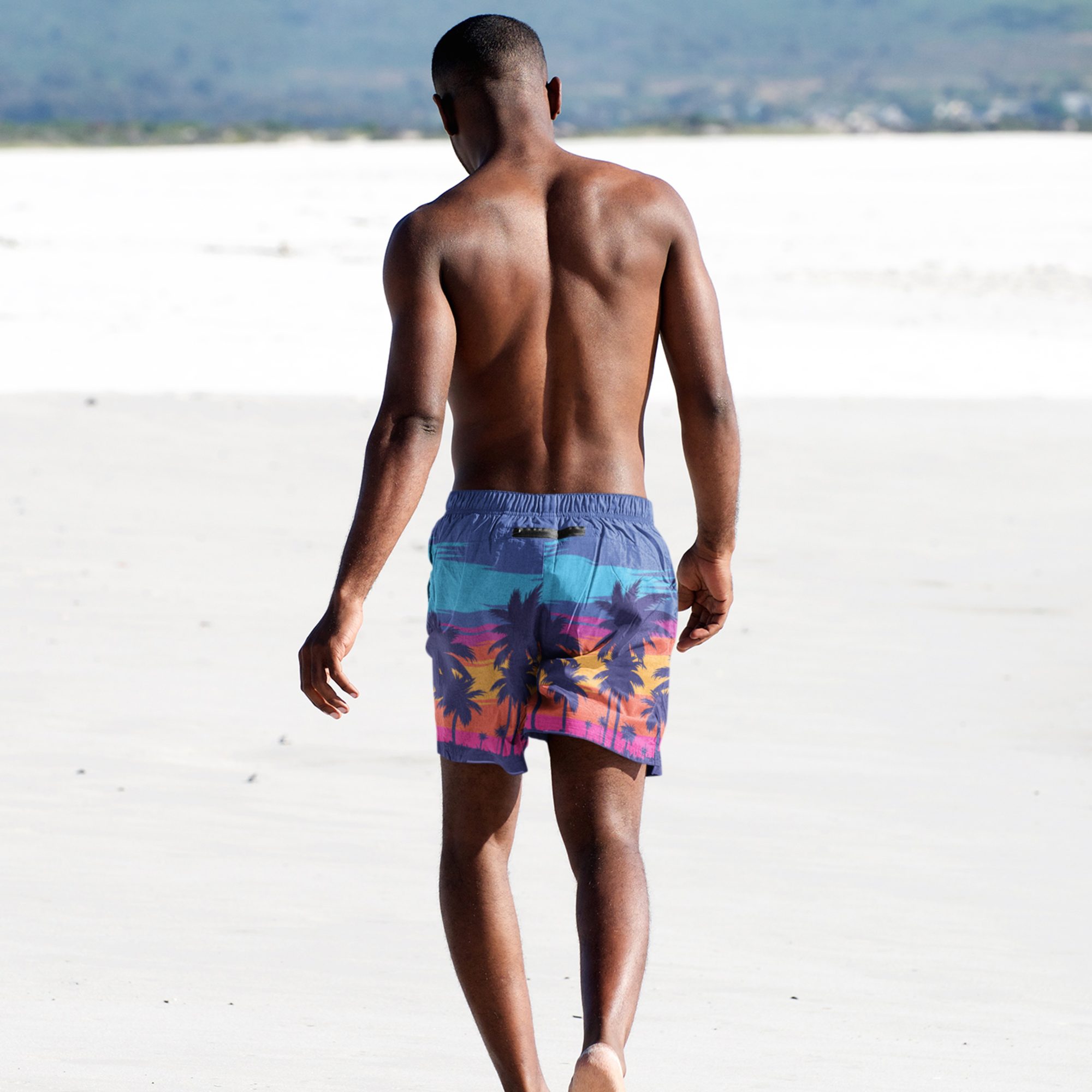 Men s Palm Trees x Sunsets Swim Trunks The Runway Boyz Apparel